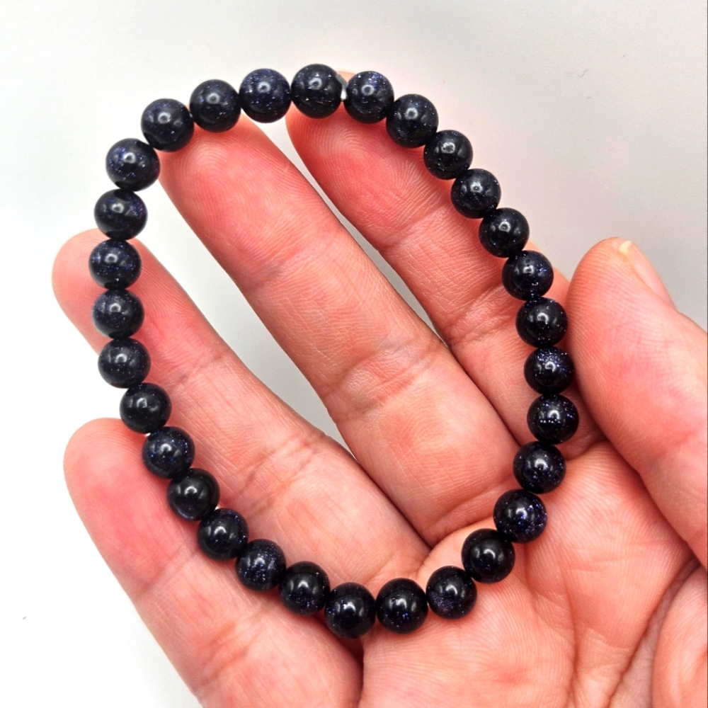 6mm blue sandstone bracelet